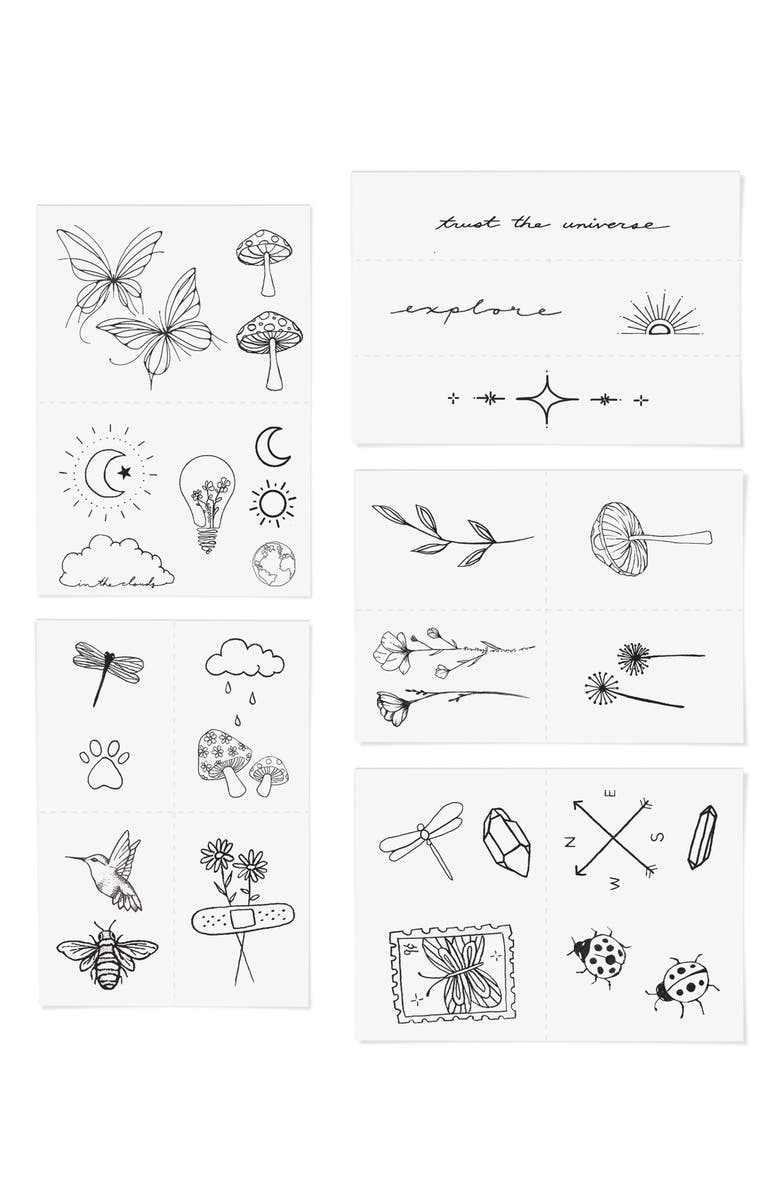 INKED by Dani Explorer Temporary Tattoos Pack, Alternate, color, Black