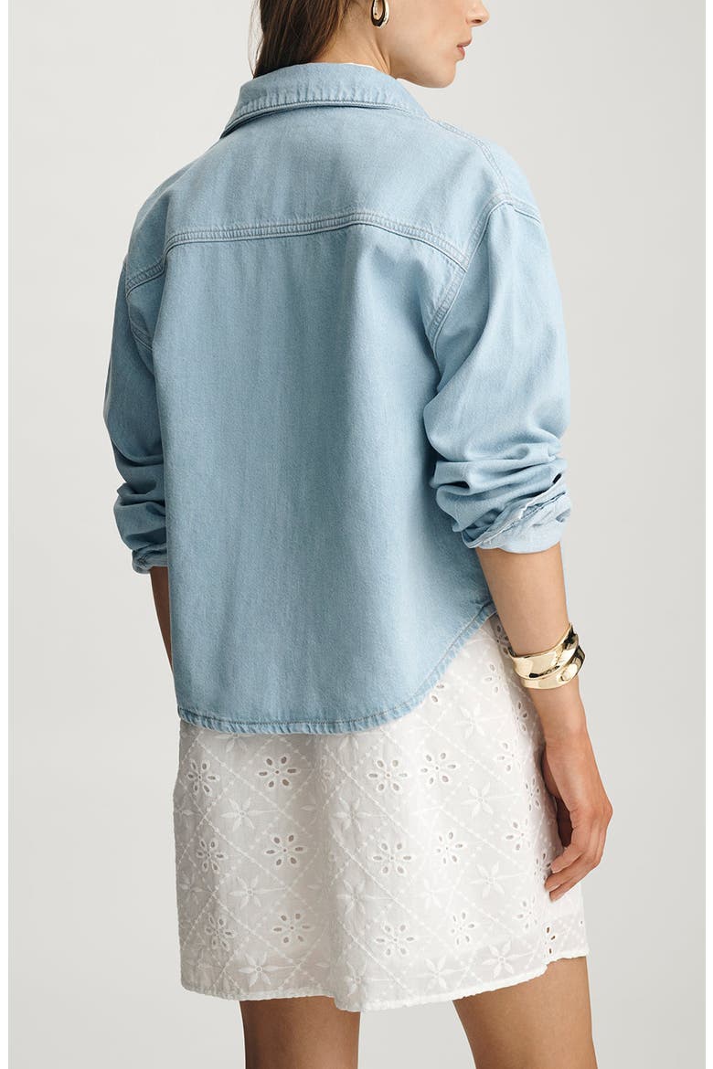Carlia Bleached Denim Shirt, Alternate, color, BLEACHED LINEN DENIM