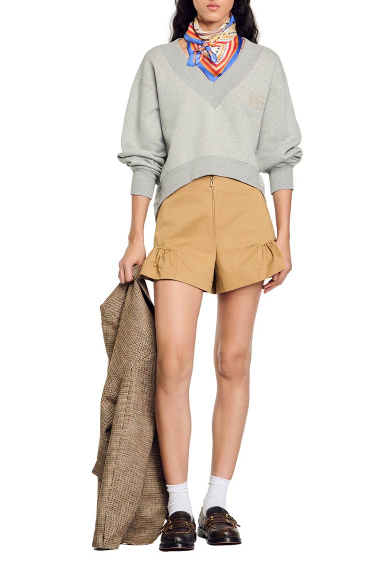 Ruffled shorts, Alternate, color, Camel