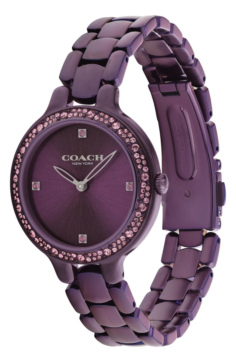 COACH Chelsea Quartz Bracelet Watch, Alternate, color, Plum