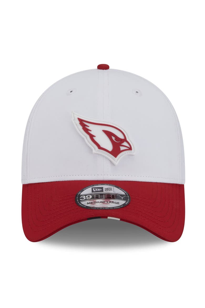 Men's New Era  White/Cardinal Arizona Cardinals 2025 NFL Training Camp 39THIRTY Flex Hat, Alternate, color, White