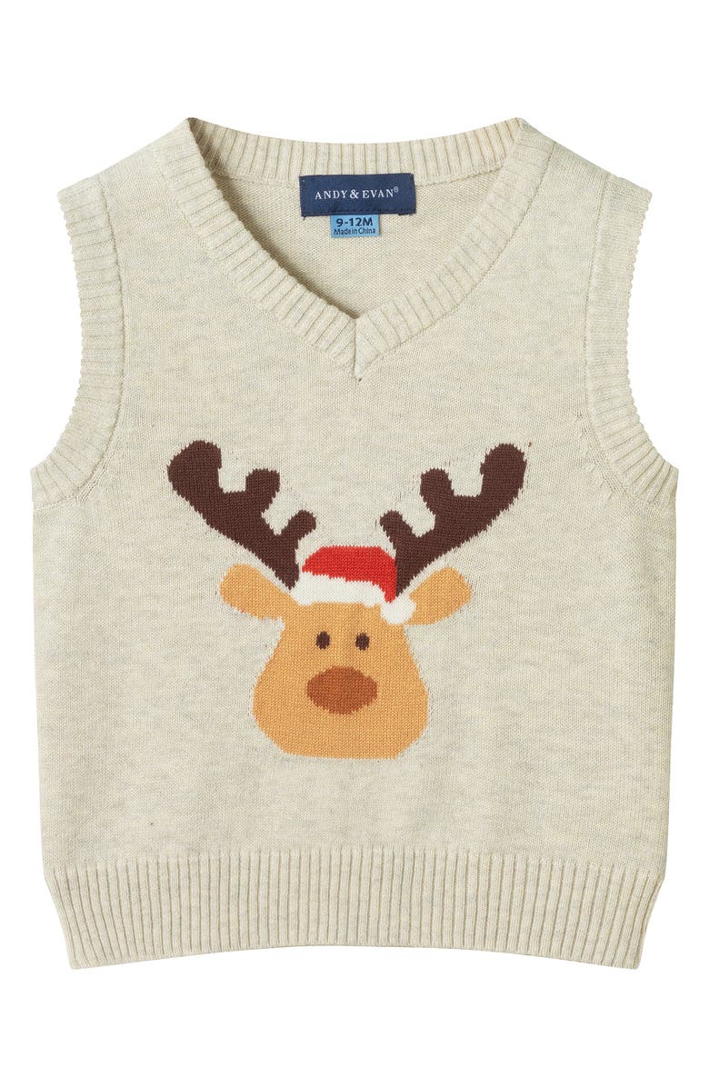 Andy & Evan Kids' Button-Up Shirt, Vest & Pants Set, Alternate, color, Beige