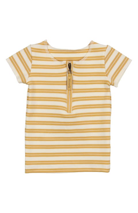 Kids' Stripe Zip Short Sleeve Top (Baby & Toddler)