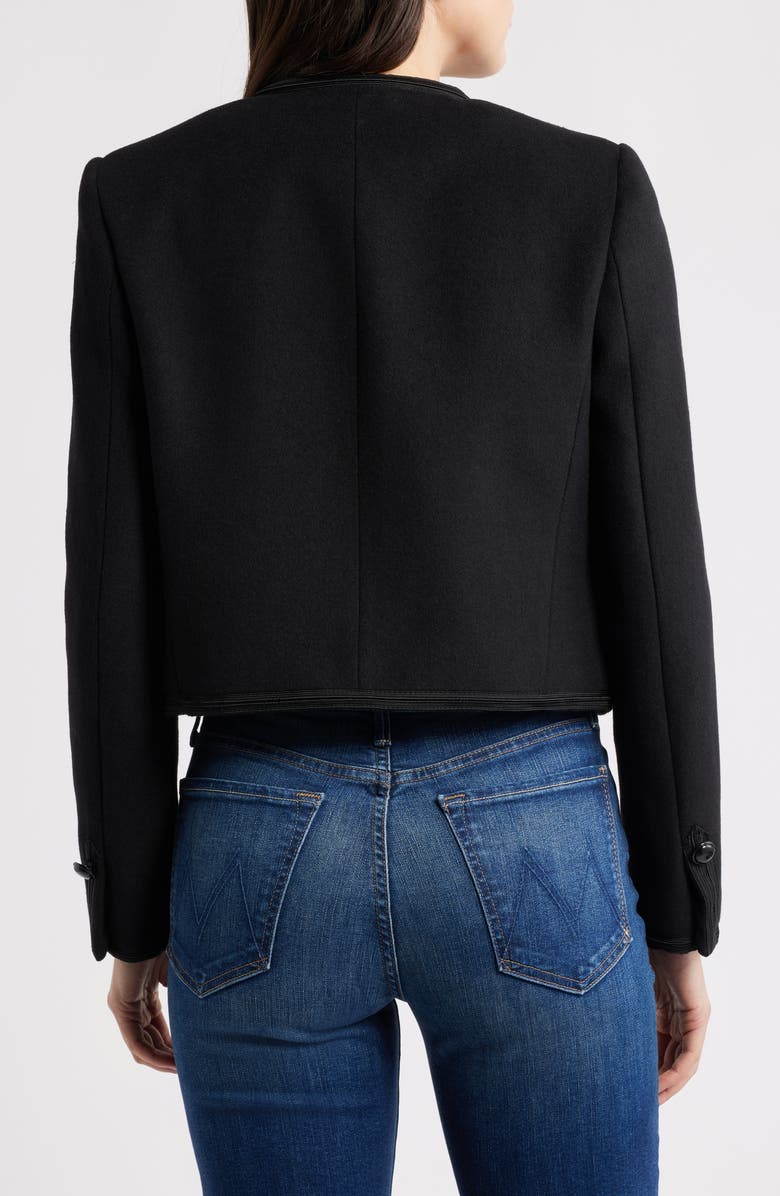 MANGO Christy Wool-Blend Military Jacket, Alternate, color, Black