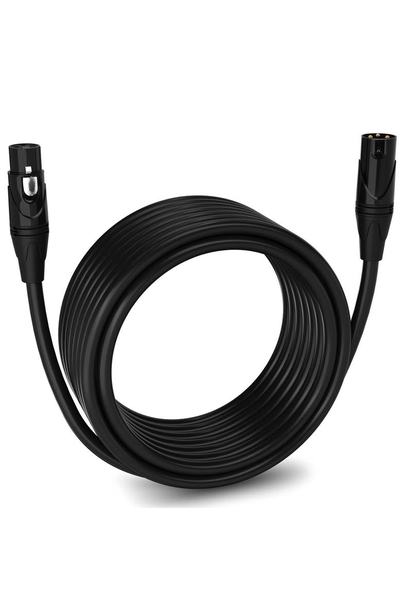 Lyxpro 30 ft Balanced XLR Cable, Male to Female, 3 Pin Microphone Cable, Main, color, Black