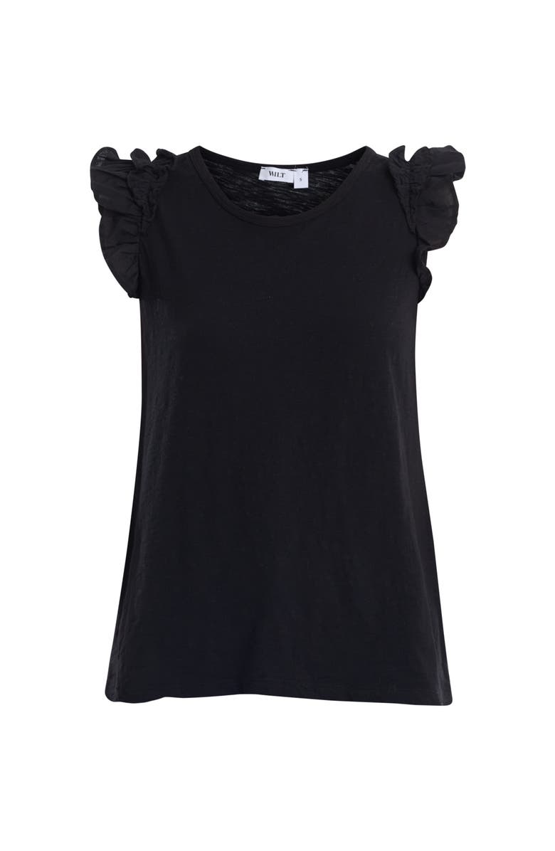 WILT Clothing Crew Neck Short Sleeve Shrunken Boyfriend Tee, Alternate, color, Black