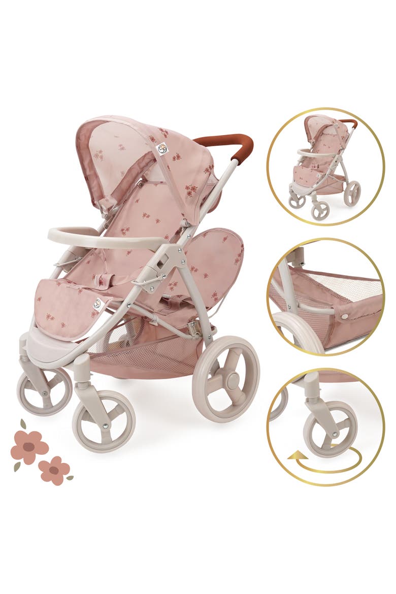 Ballet Flora Mabelle Duo Twin Doll Stroller, Alternate, color, Multicolored