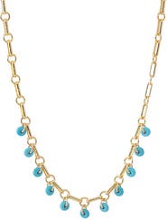 BY ADINA EDEN Turquoise Bead Dangle Link Necklace
