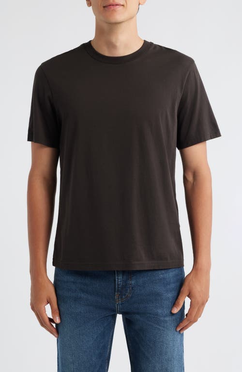 Frame Short Sleeve Light Cotton Tee In Brown