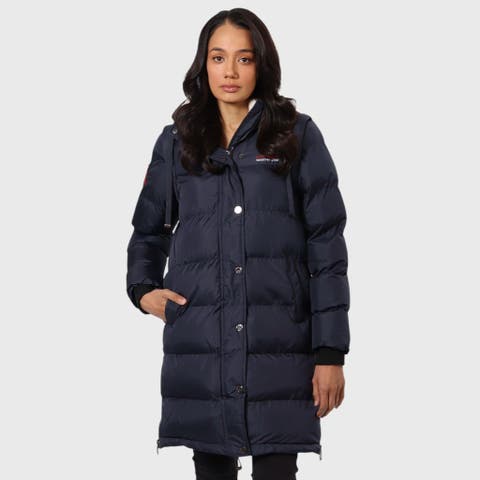 Women's Long Heavyweight 2 in 1 Puffer Jacket and Vest