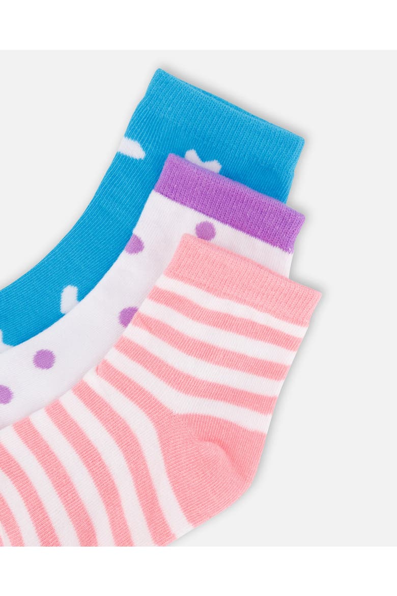 Allover Prints Striped Cotton Socks, Alternate, color, Striped Pink
