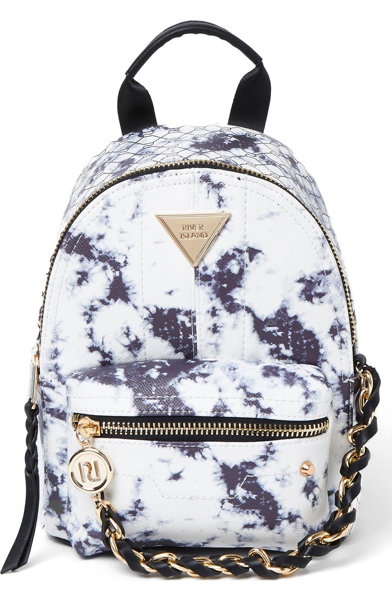 River Island Tie Dye Chain Backpack, Main, color,