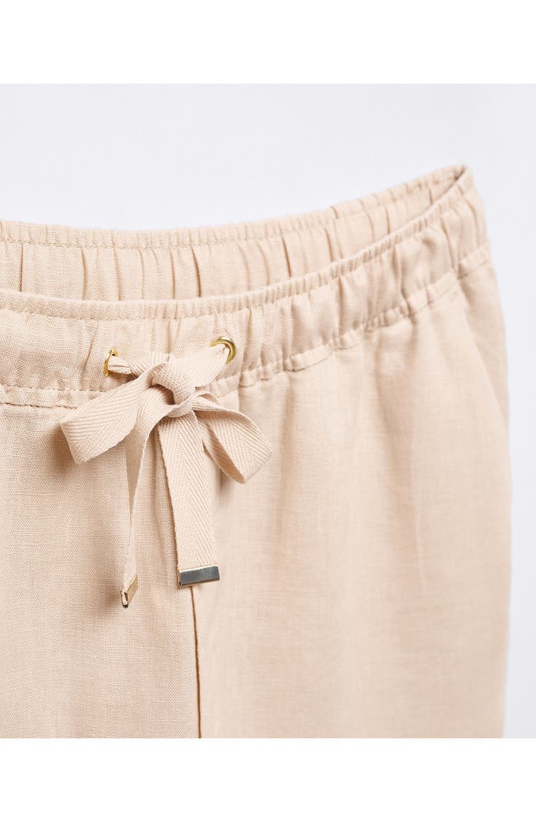MANGO Drawstring Linen Pants, Alternate, color,