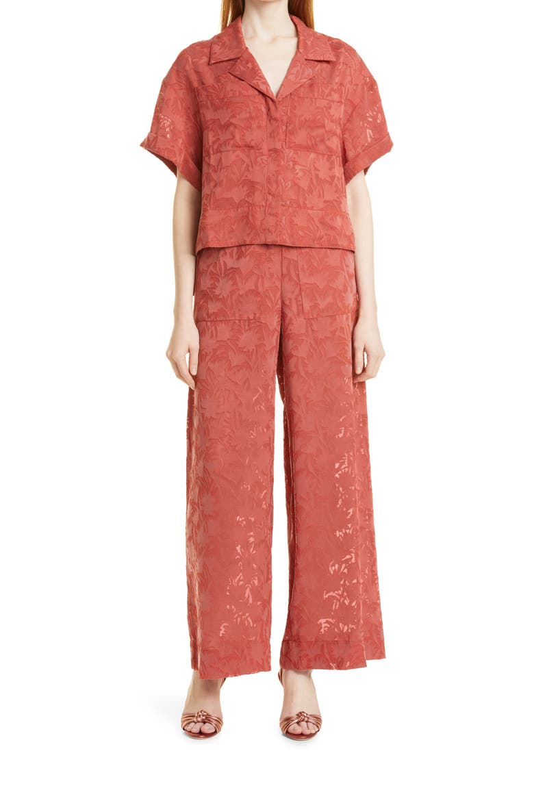 Melanne Cotton Blend Palazzo Pants, Main, color, BROWN