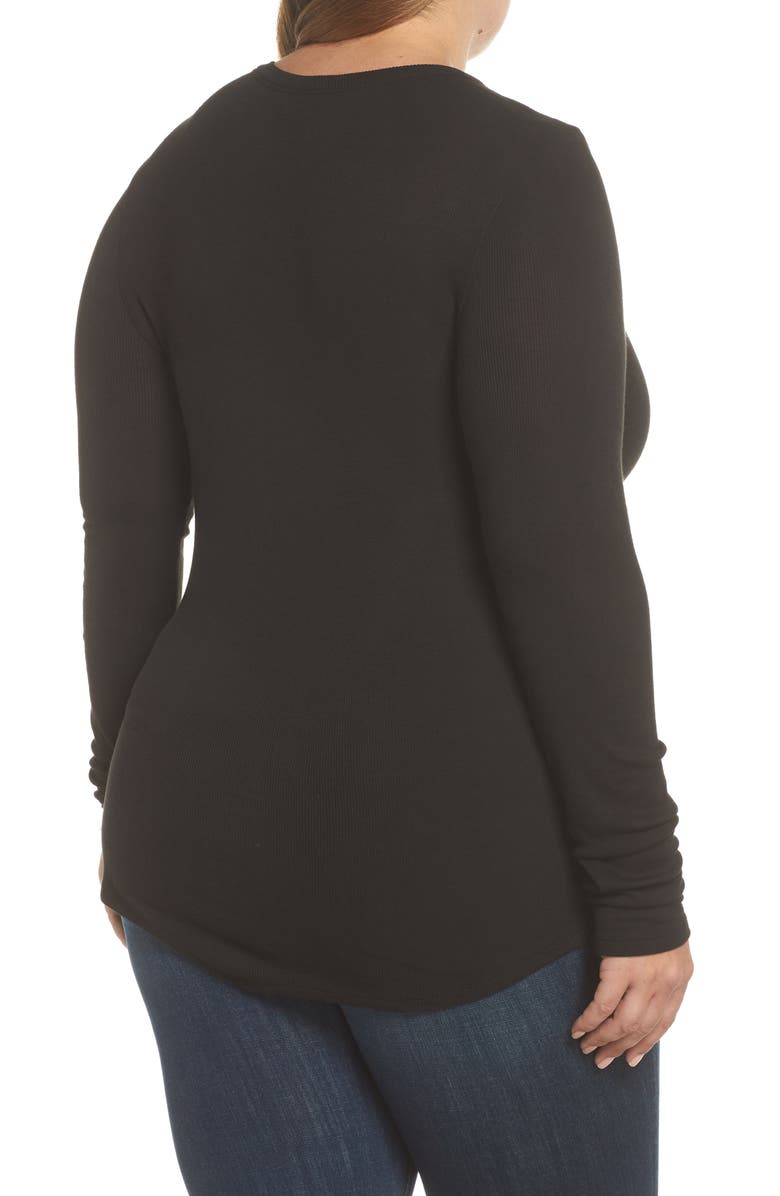 BP. Ribbed Long Sleeve T-Shirt, Alternate, color, Black