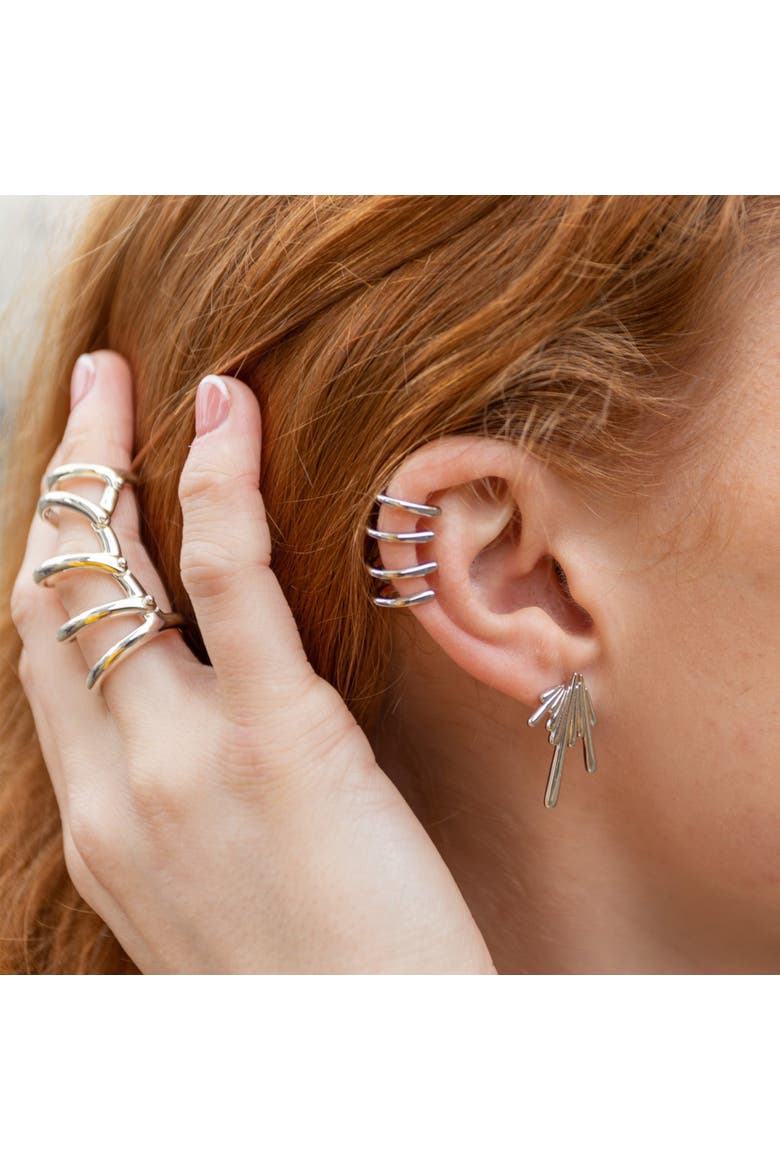 Drop Armour Ring With Double Hinge, Alternate, color, Sterling Silver
