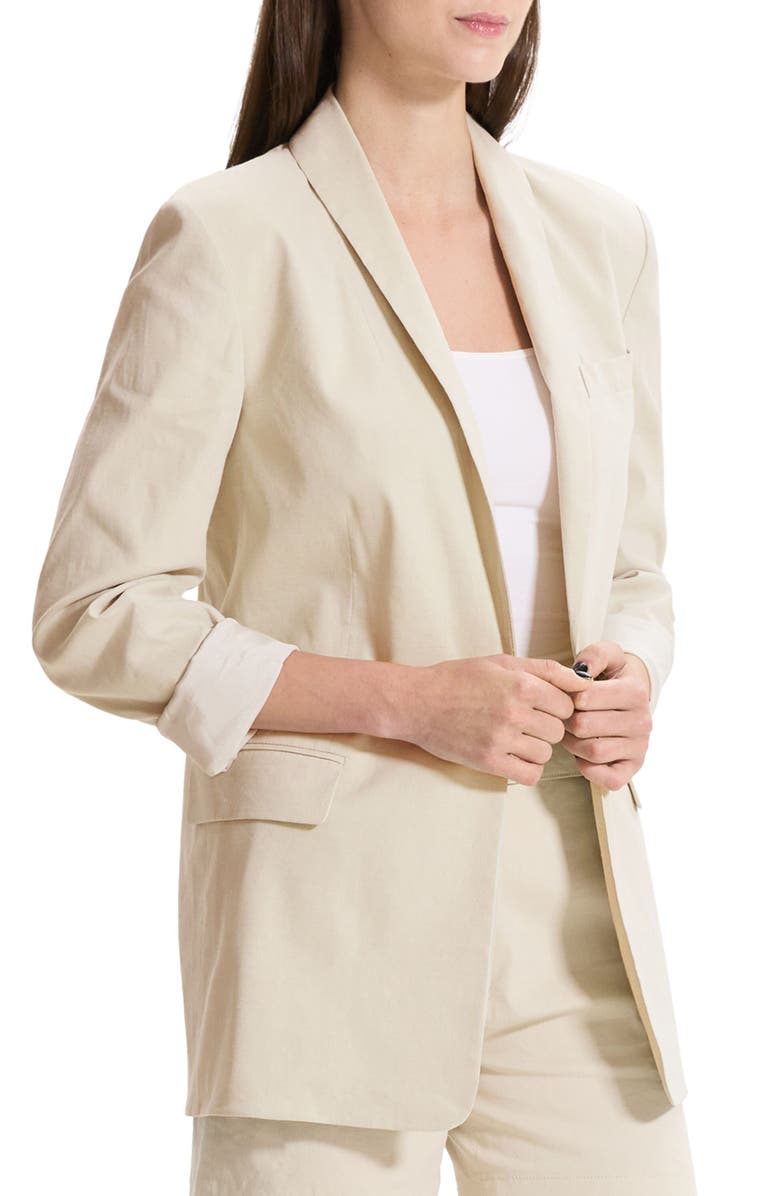 Good Shawl Collar Linen Blend Blazer
