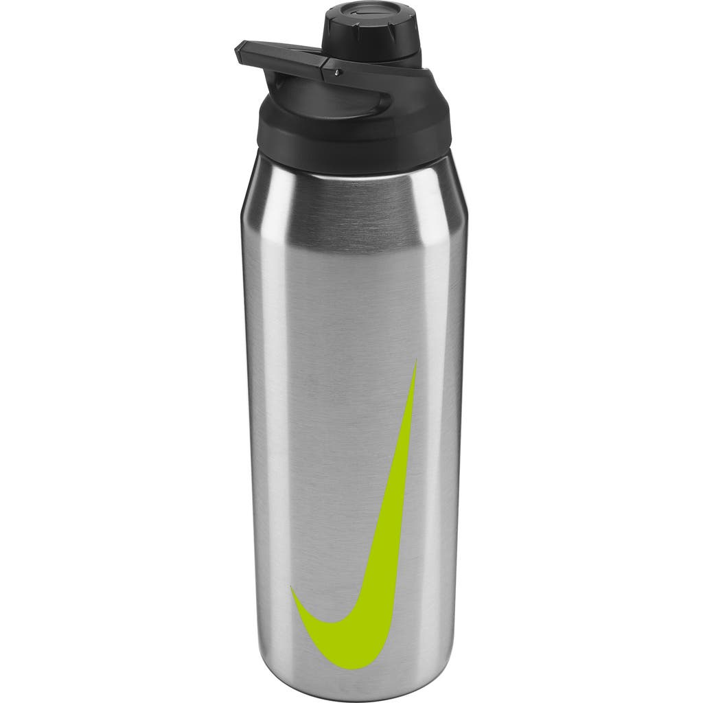 Nike 32-ounce Recharge Stainless Steel Chug Bottle In Brushed Ss/volt