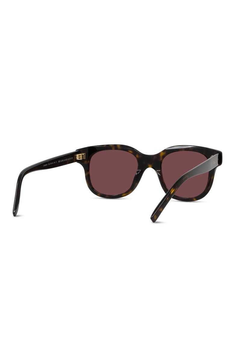 49mm City Geometric Sunglasses, Alternate, color, DARK HAVANA / BORDEAUX