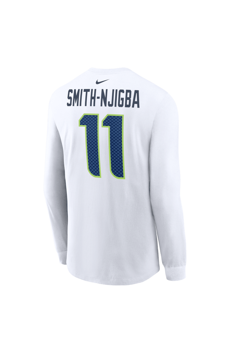 Nike Men's Nike Jaxon Smith-Njigba White Seattle Seahawks Super Bowl LX Champions Patch Name & Number Long Sleeve T-Shirt, Alternate, color, White