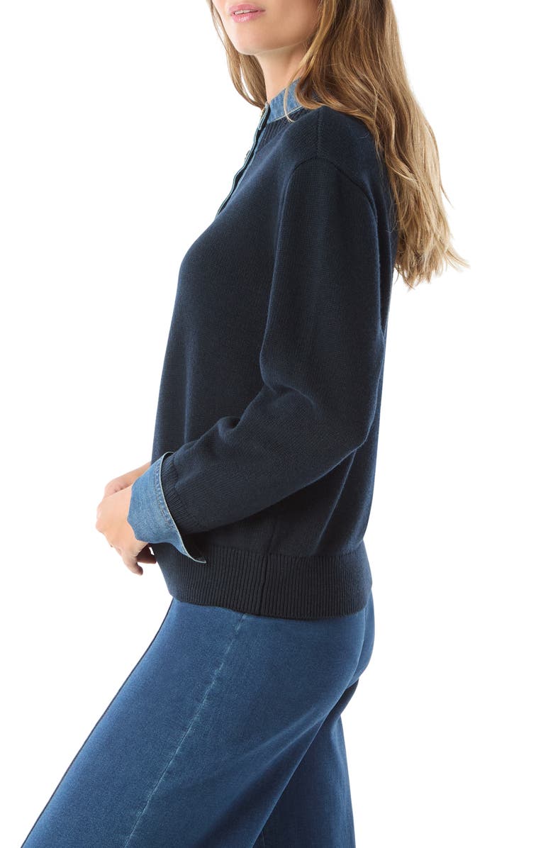 DO by Dee Ocleppo Rae Denim Detail Sweater, Alternate, color, New Navy