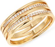 Nordstrom Demifine Cubic Zirconia Crossover Multiband Ring