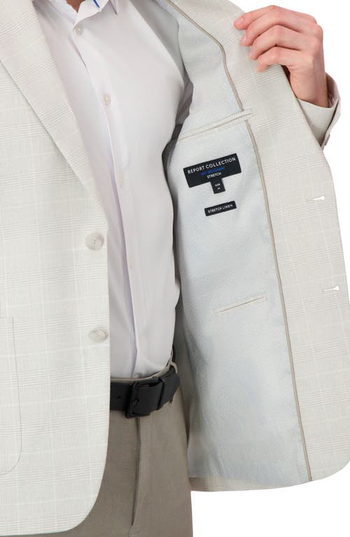 Report Collection Two Button Linen Blend Stretch Plaid Jacket