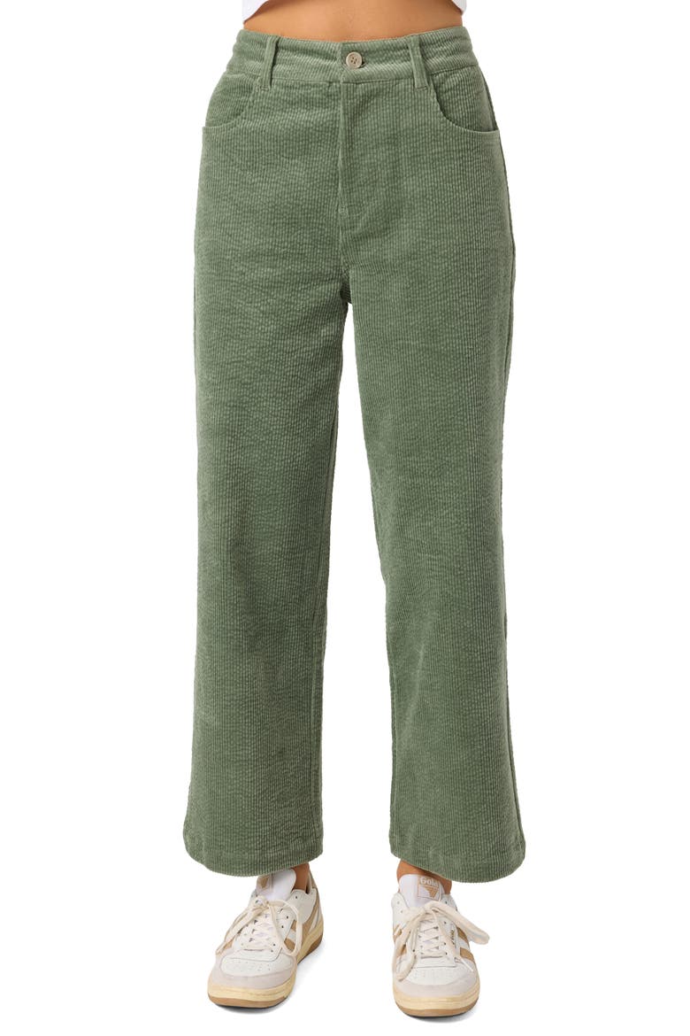 Langford High Waist Crop Corduroy Pants, Main, color, SEA SPRAY
