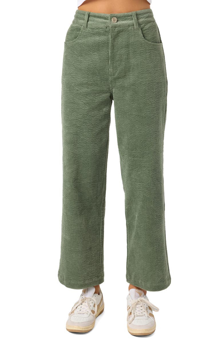 O'Neill Langford High Waist Crop Corduroy Pants, Main, color, Sea Spray