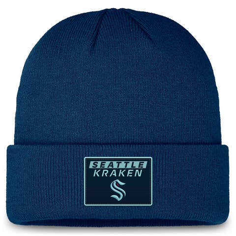 Men's Fanatics Deep Sea Blue Seattle Kraken Authentic Pro Cuffed Knit Hat