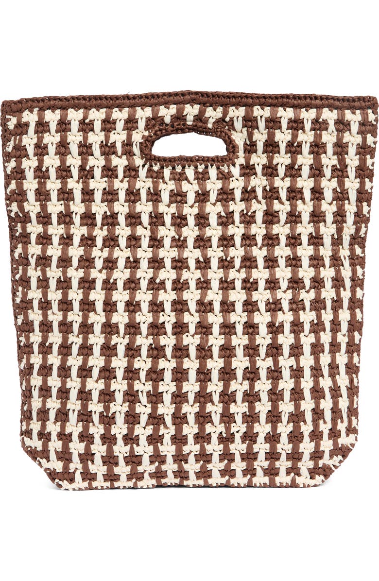 A.L.C. Rori Woven Straw Tote Bag, Main, color, Chocolate/ Ivory