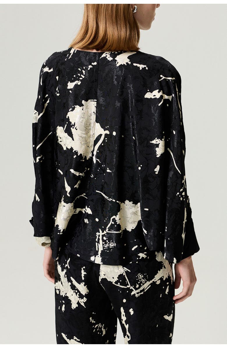 Nocturne Abstract Print Jacquard Blouse, Alternate, color, Multi-Colored