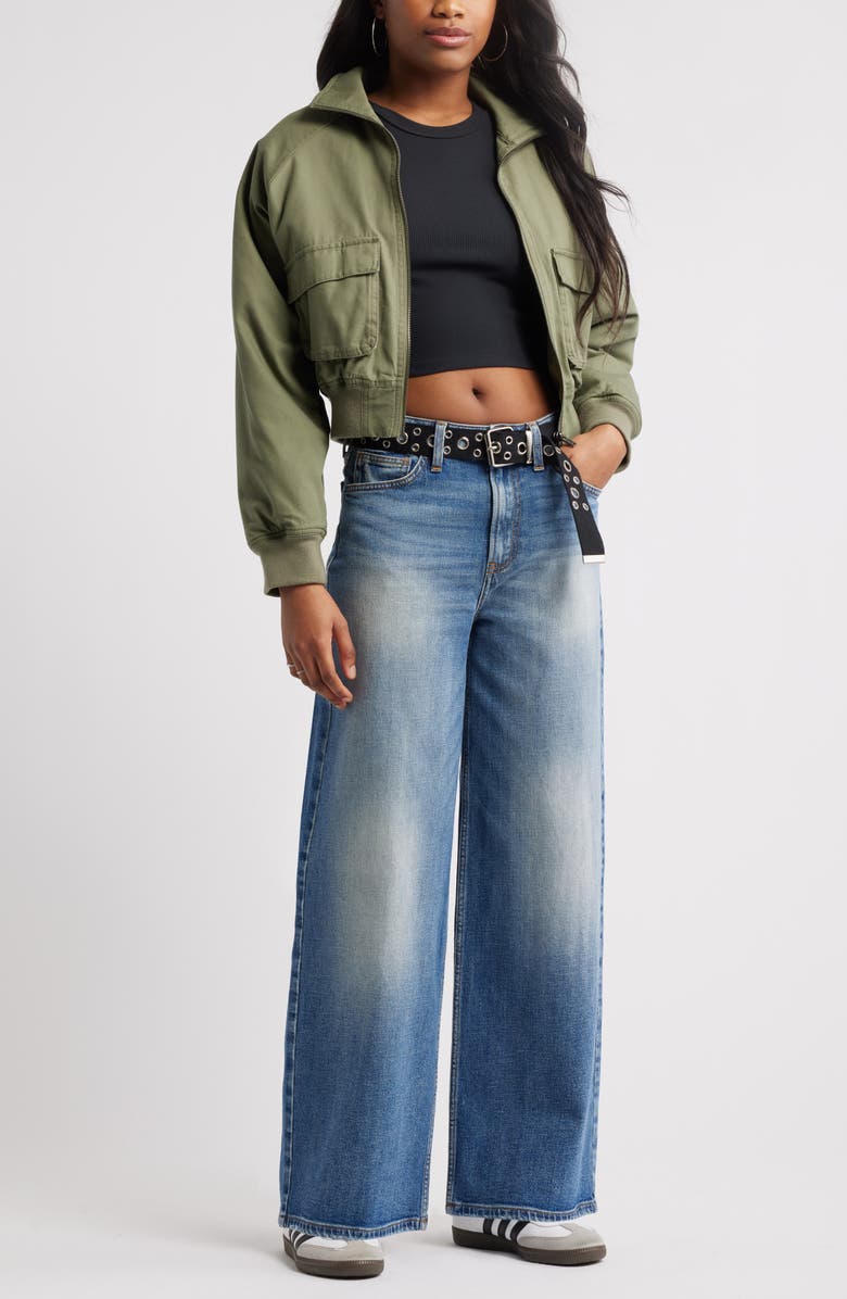 BP. Compact Rib Crop Baby Tee, Alternate, color, Black Night