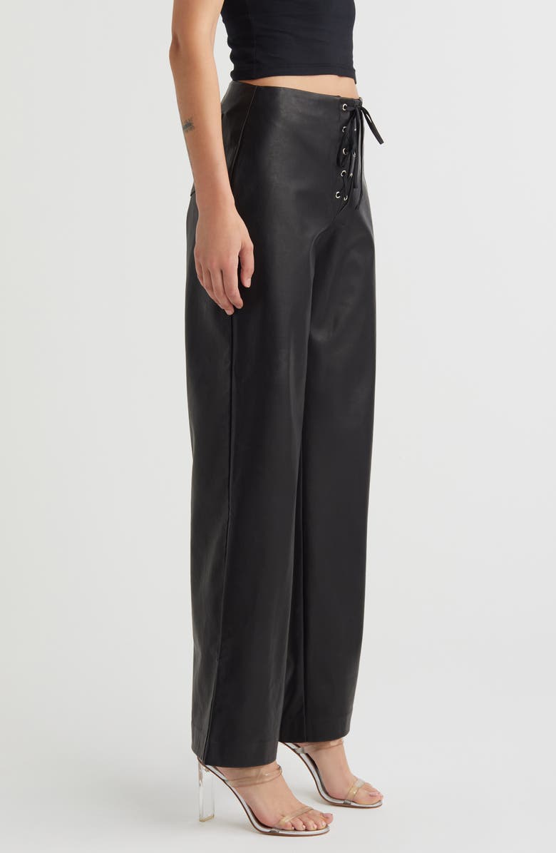 Mistress Rocks Faux Leather Flare Pants, Alternate, color, 