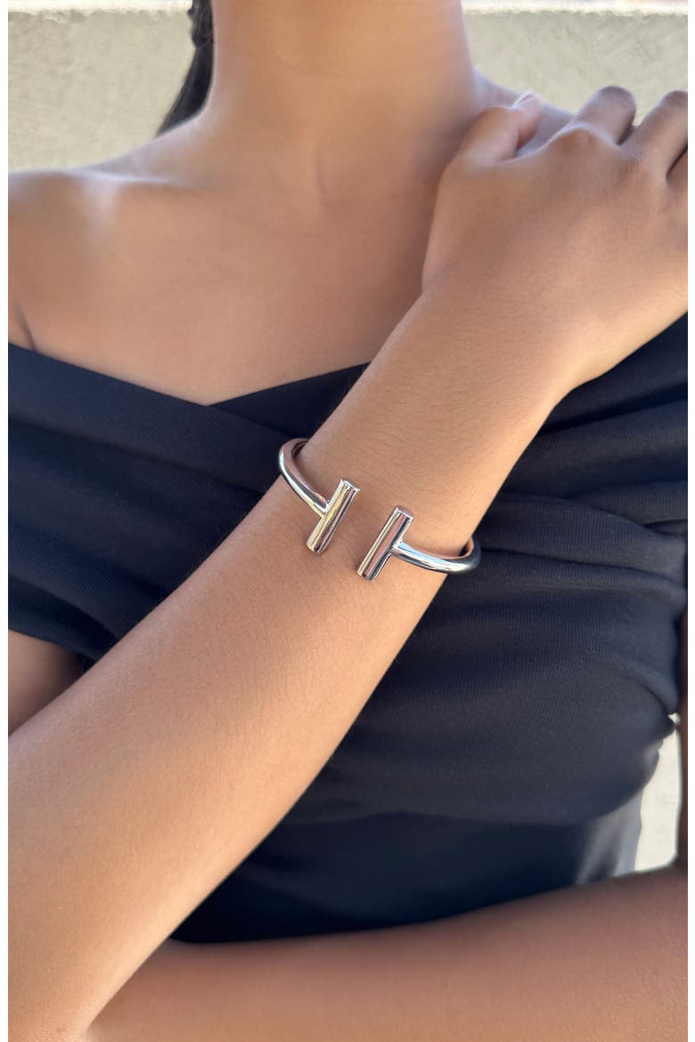 Bar Cuff Bracelet, Alternate, color, SILVER
