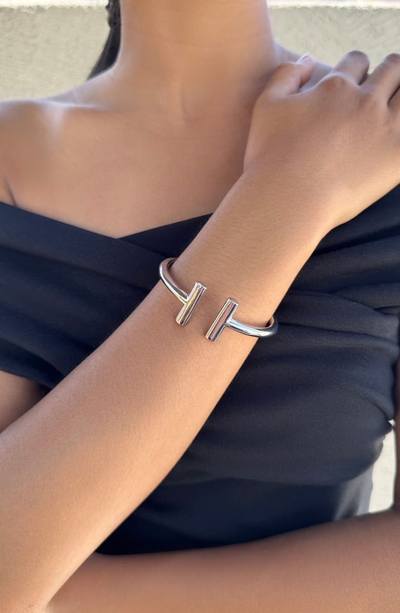 Adornia Bar Cuff Bracelet, Alternate, color, Silver