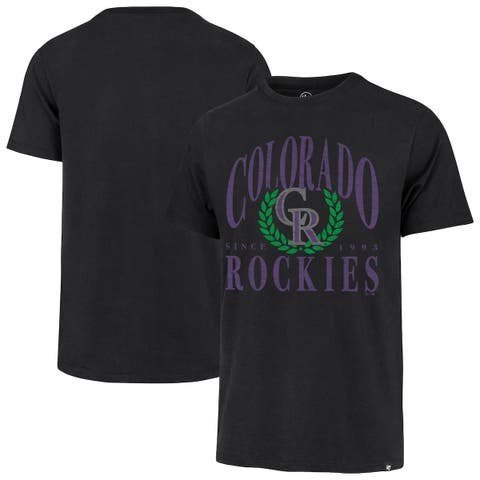 Men's '47 Black Colorado Rockies Pitchout Franklin T-Shirt