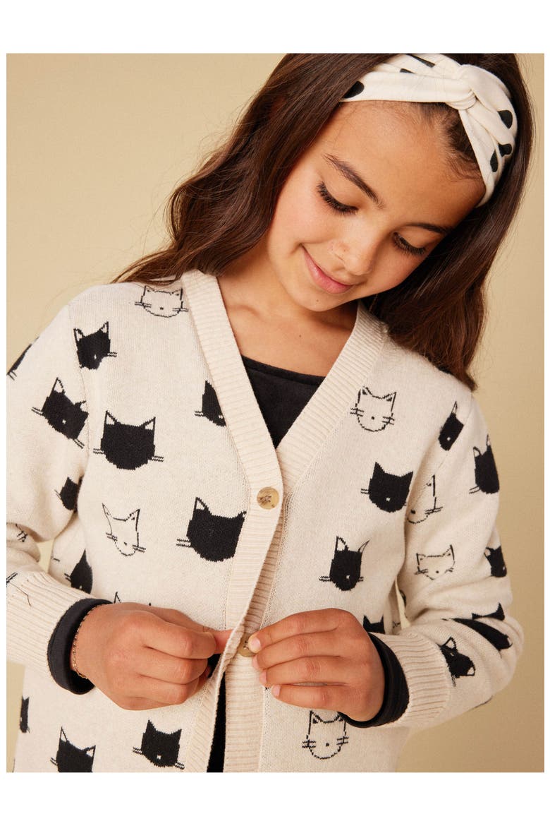 Long Iconic Cat Cardigan, Alternate, color, Turkish Cats