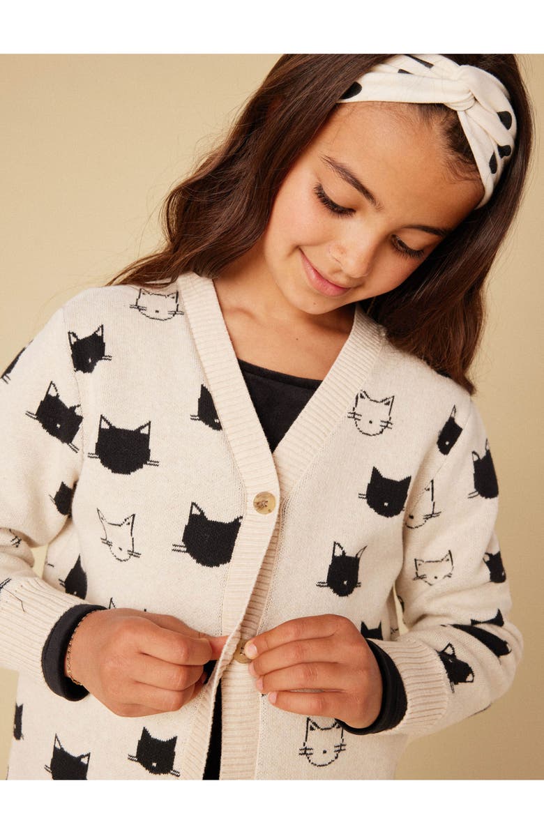 Tea Collection Long Iconic Cat Cardigan, Alternate, color, Turkish Cats