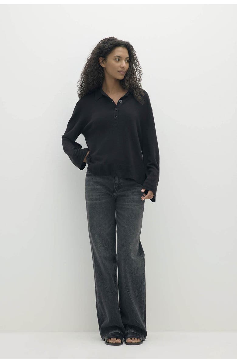 NAKED CASHMERE Jemma Cashmere Polo, Main, color, Black