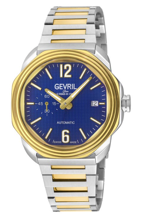 Roosevelt Two Tone Swiss Automatic Bracelet Watch, 42mm
