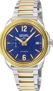 GEVRIL Roosevelt Two Tone Swiss Automatic Bracelet Watch, 42mm