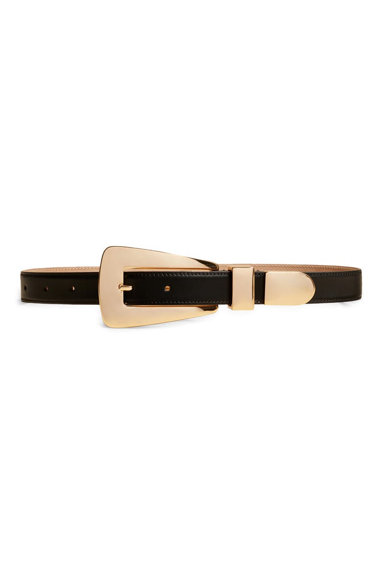 Lucca Leather Belt, Main, color, BLACK