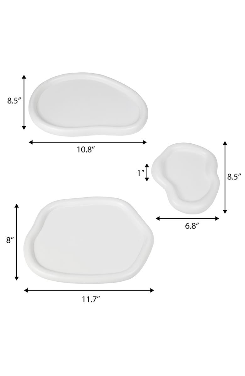 HAPPIMESS Grace Contemporary Concrete Decorative Cloud Jewelry Trays, Alternate, color, White
