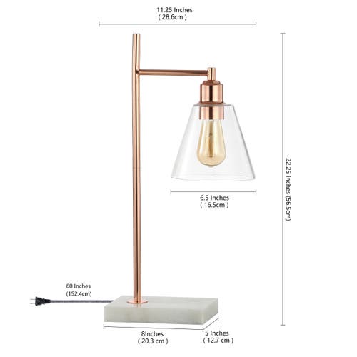 Jonathan Y Lorena Modern Glam Table Lamp In Copper