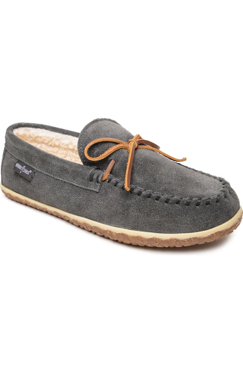 Minnetonka Tomm Faux Shearling Lined Moccasin, Main, color,