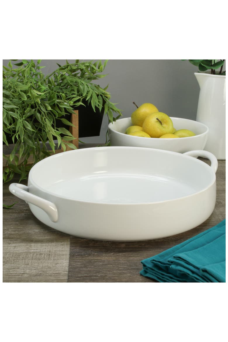 Taos Round 5-Quart Baking Dish, Alternate, color, WHITE