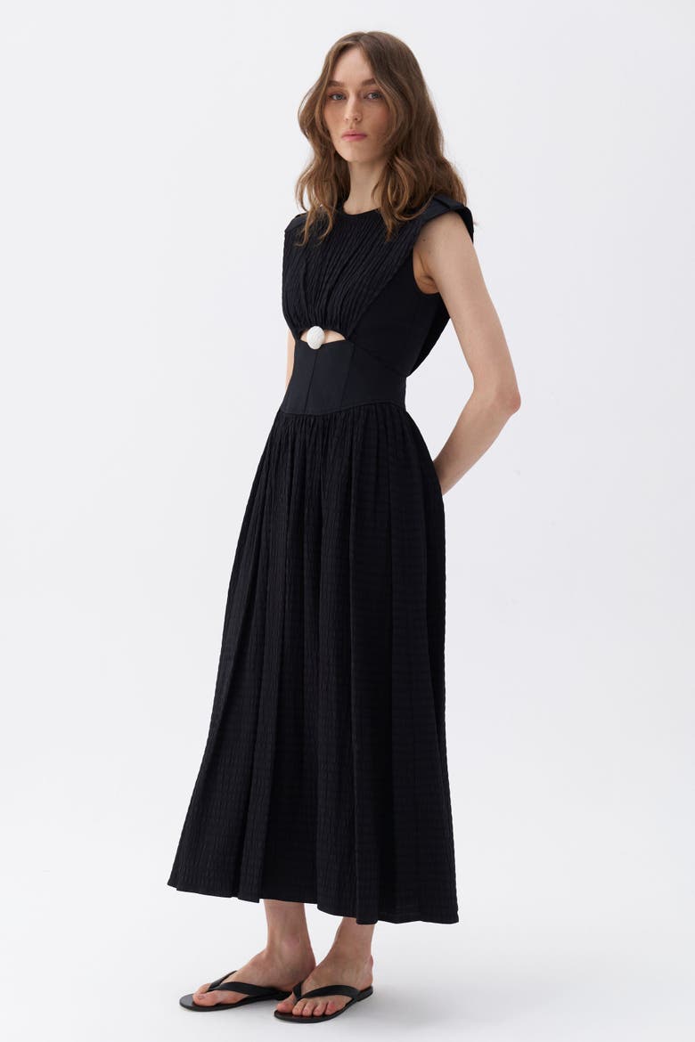 Seashell Acssesorized Cut-Out Dress, Alternate, color, Black