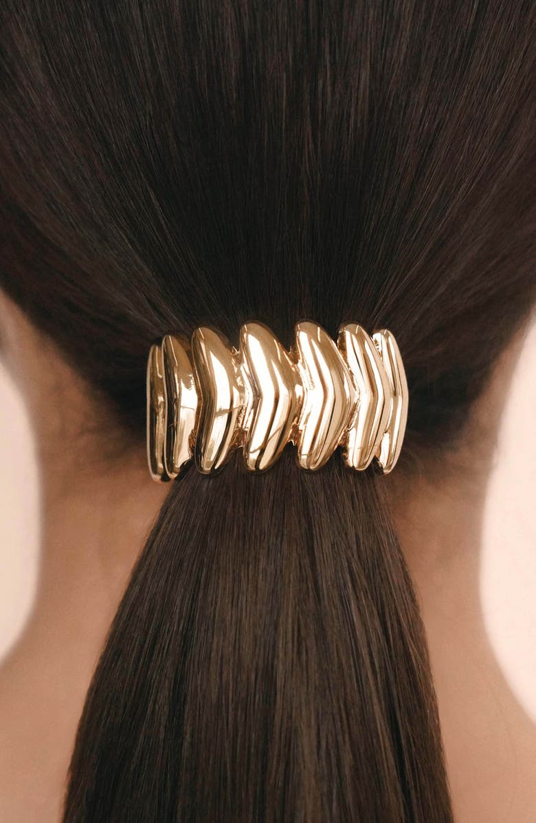 Ettika Moderna Ponytail Holder, Alternate, color, Gold