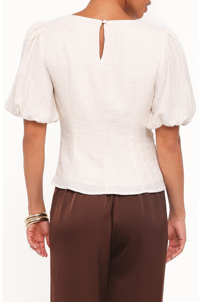 Laurel Puff Sleeve Ruched Top, Alternate, color, IVORY